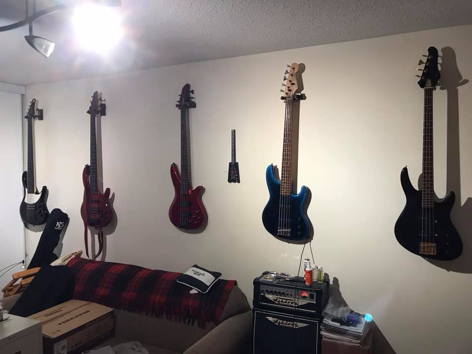guitars on a wall